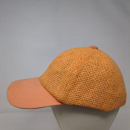 Unbranded Strapback Straw Hat Orange OSFA Adjustable Breathable 6 Panel Blank
