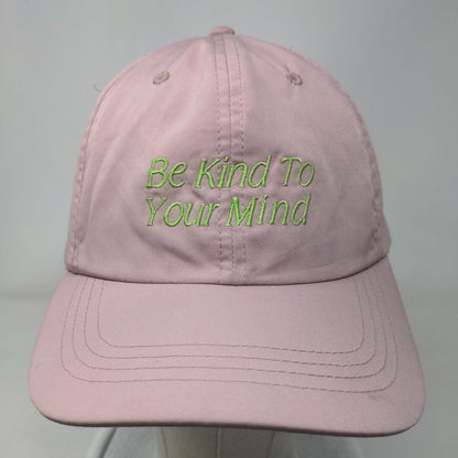 Be Kind To Your Mind Slideback Hat Pink One Size Embroidered Culture Fly