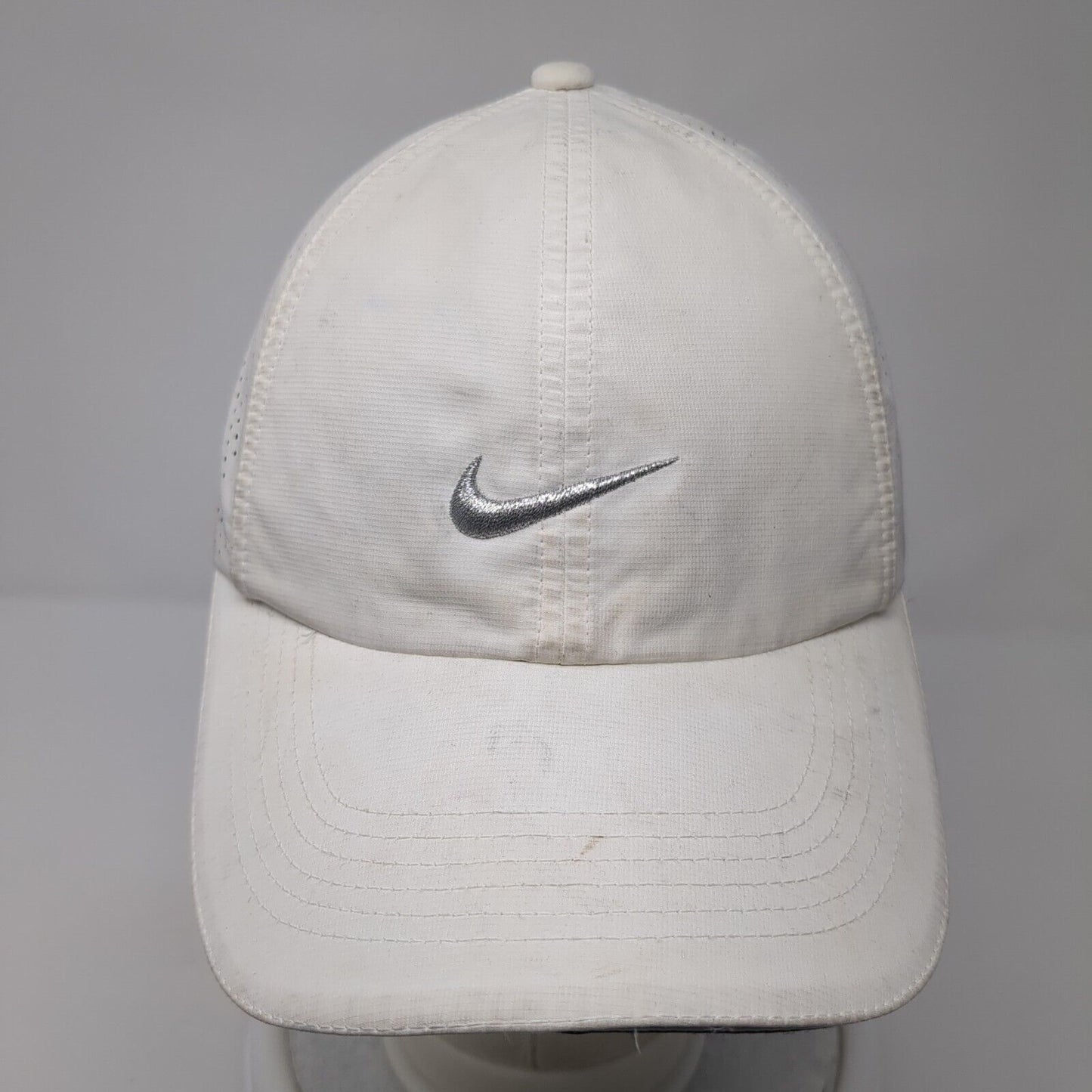 Nike Golf Strapback Hat White One Size Adjustable Embroidered Swoosh Polyester