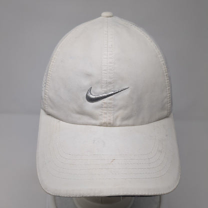 Nike Golf Strapback Hat White One Size Adjustable Embroidered Swoosh Polyester