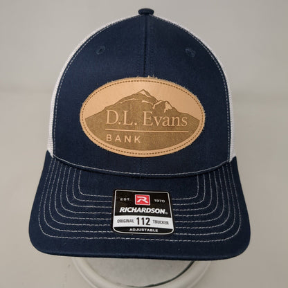 D.L. Evans Bank Patch Mesh Back Trucker Hat Blue One Size Richardson