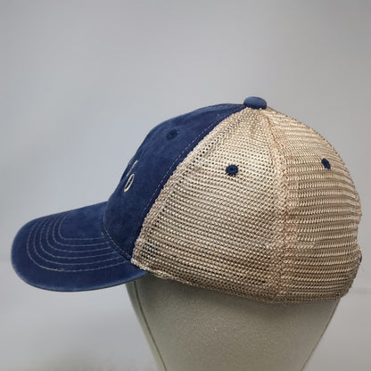 Sunkiss Kap Chicago IL Blue Beige Trucker Hat One Size Snapback Mesh Green Brim