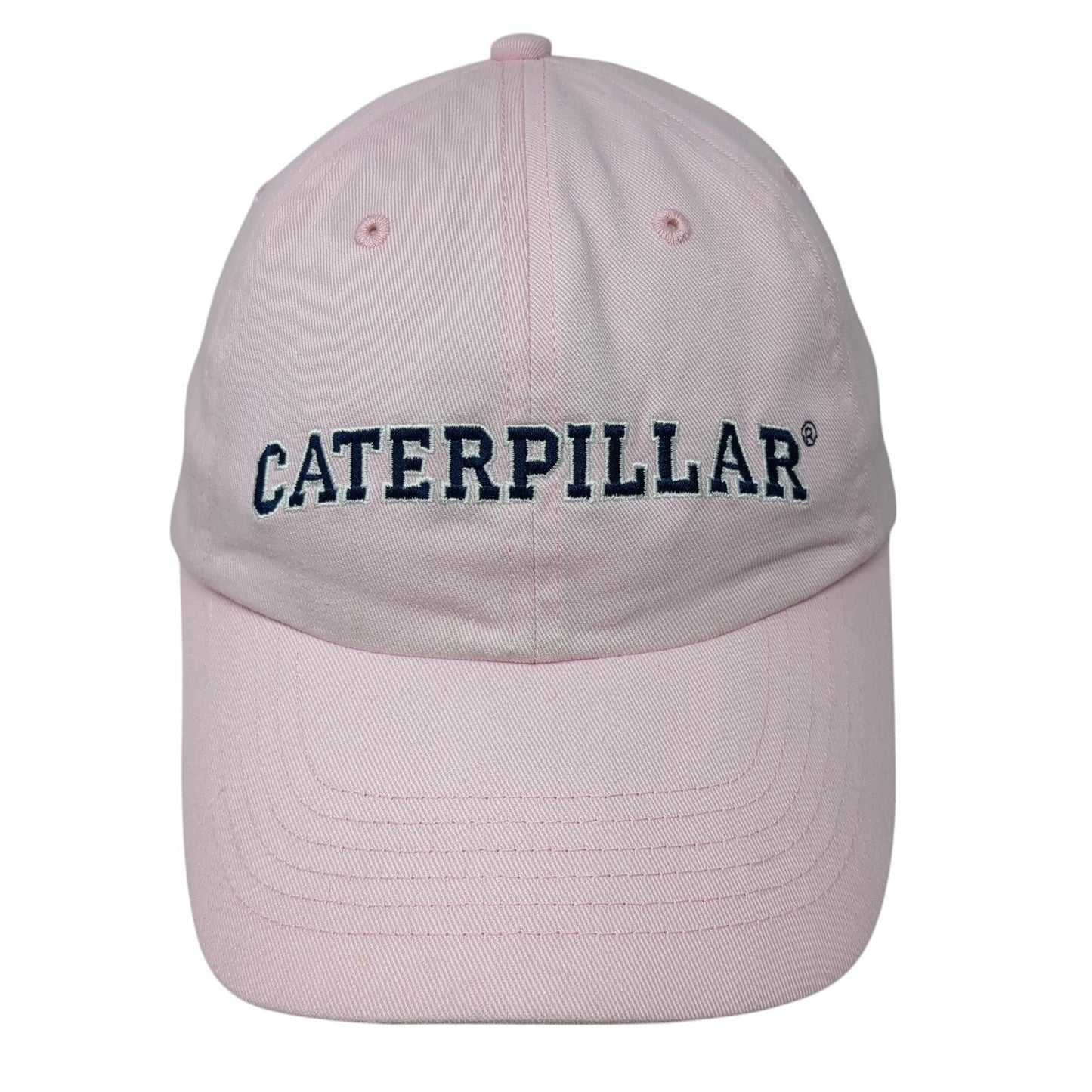 Caterpillar Slideback Baseball Cap Pink One Size Adjustable Embroidered 6 Panel