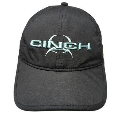 Cinch Trucker Hat Black One Size Perforated Snapback Performance Polyester Logo