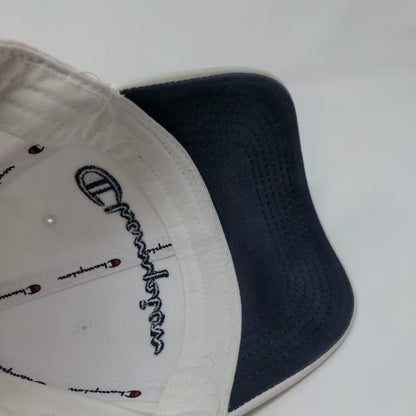Champion Slideback Hat White OSFM Embroidered Adjustable Leather Strap