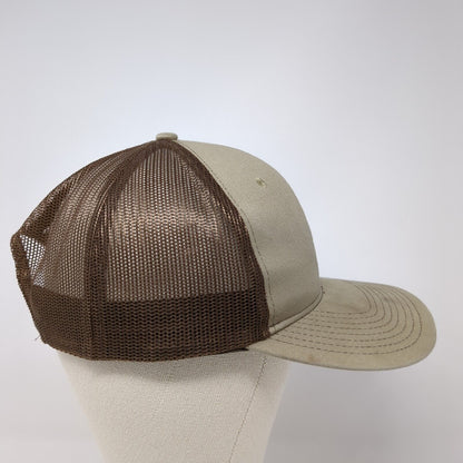 Brundage-Bone Snapback Trucker Hat Brown Adjustable Mesh Back Port Authority