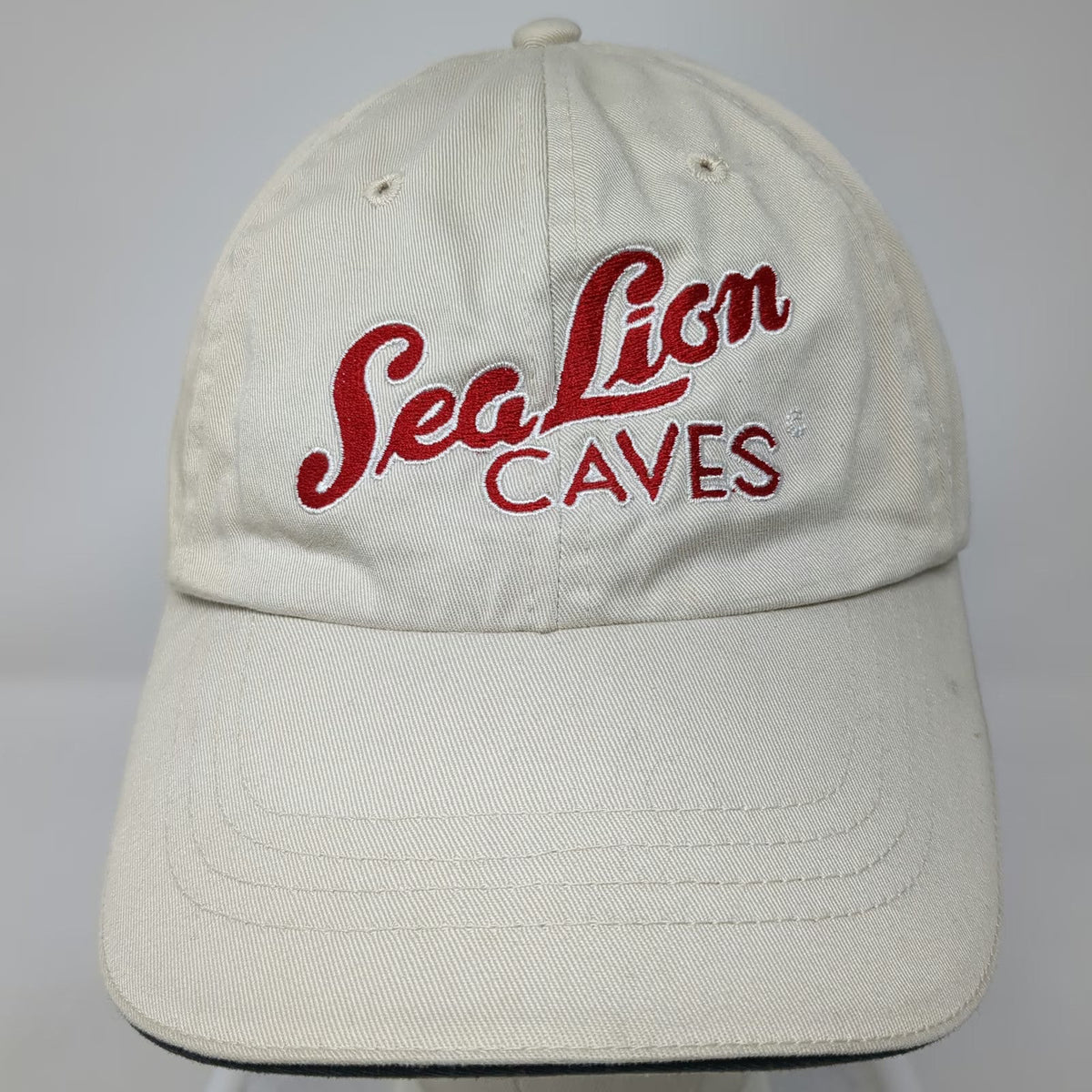 Sea Lion Caves Oregon Coast Logo Baseball Cap Beige One Size Slideback Hat