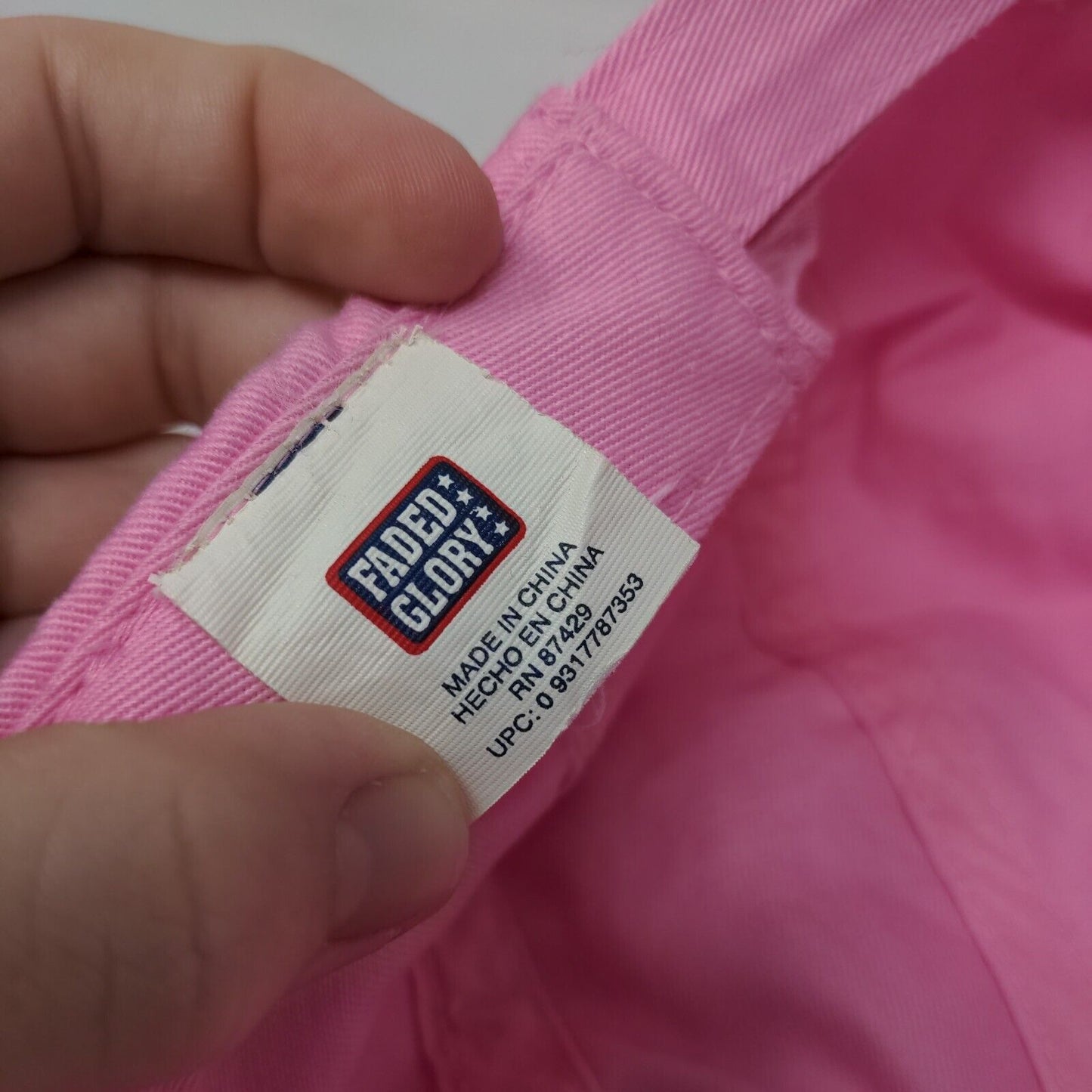 Faded Glory Strapback 5 Panel Cap Pink One Size Adjustable Lightweight Blank