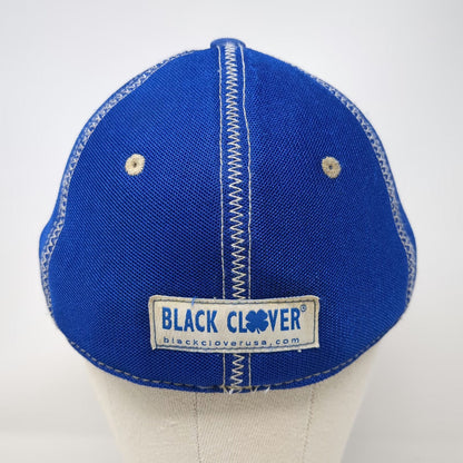 Black Clover Baseball Cap Blue M Stretch Fit Logo Live Lucky Performance Hat
