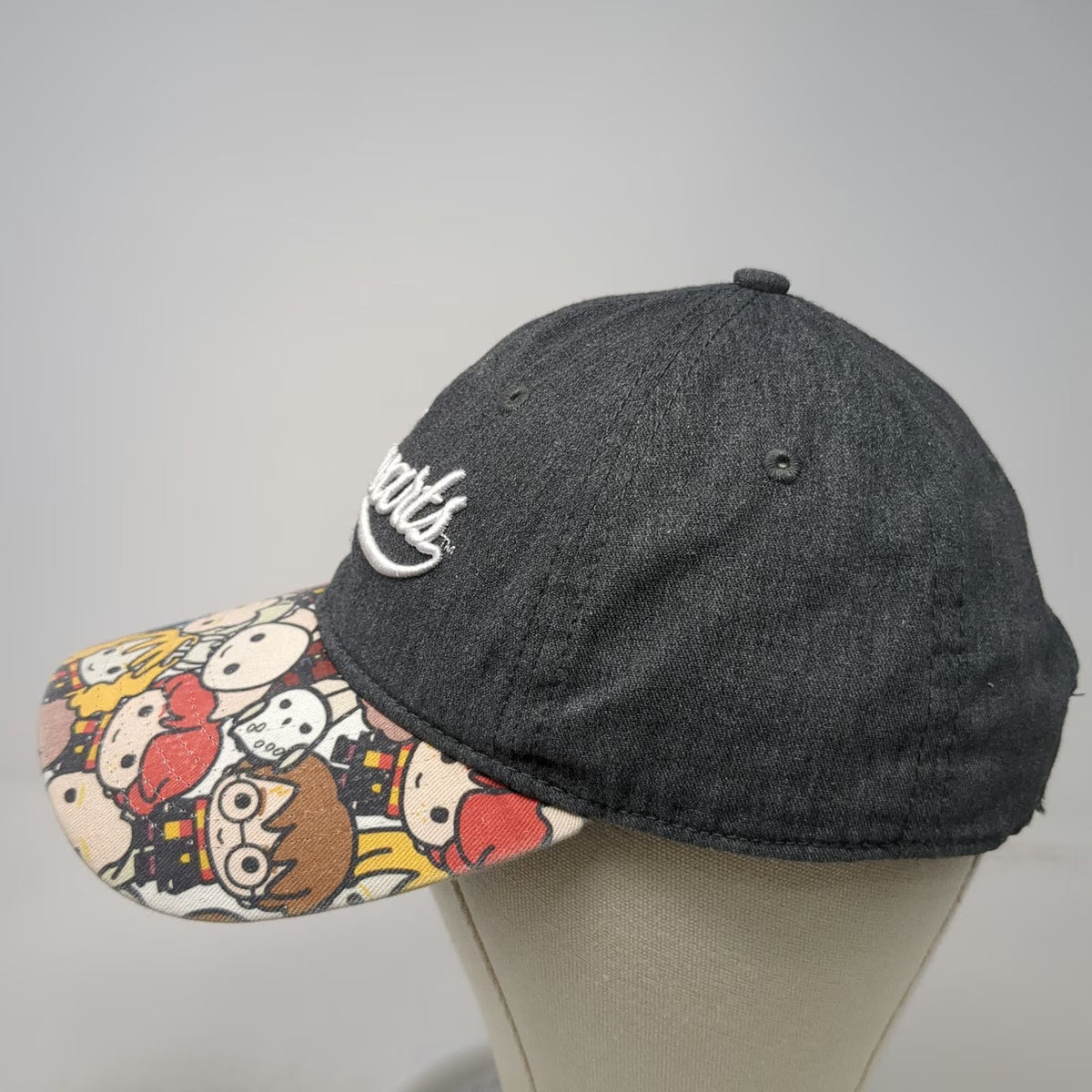 Harry Potter Hogwarts Hat Baseball Cap Gray One Size Chibi Character Slideback