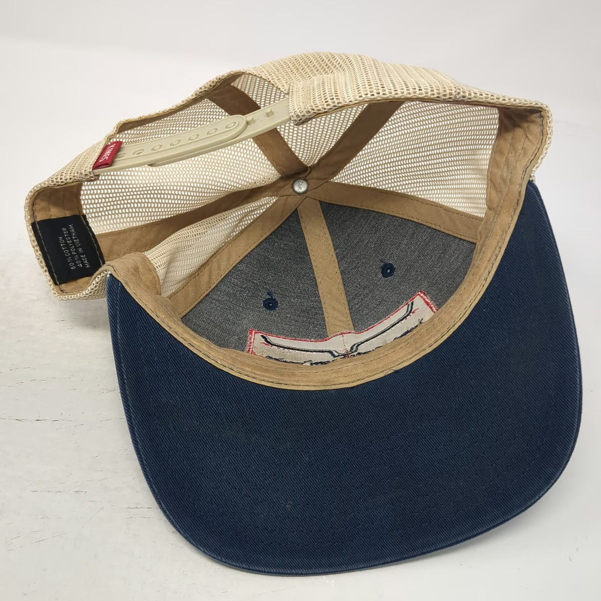 Kimes Ranch Trucker Hat Blue Beige Red One Size Mesh Snapback Patch Longhorn
