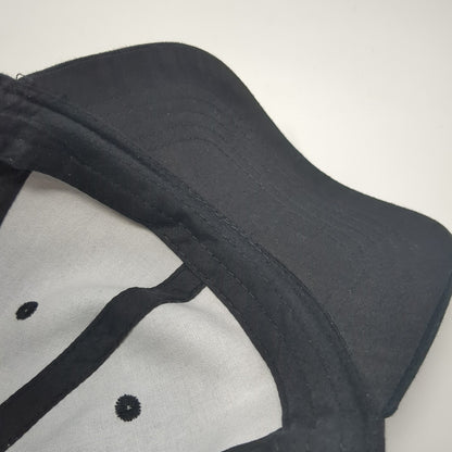 Unbranded Strapback Baseball Cap Black One Size Adjustable Vented Holes Blank