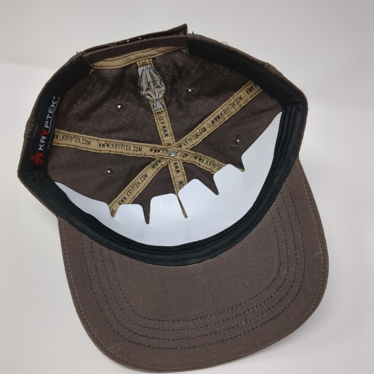 Kryptek PVC Patch Flag Strapback Hat Brown OS Adjustable Embroidered Patriotic