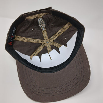 Kryptek PVC Patch Flag Strapback Hat Brown OS Adjustable Embroidered Patriotic