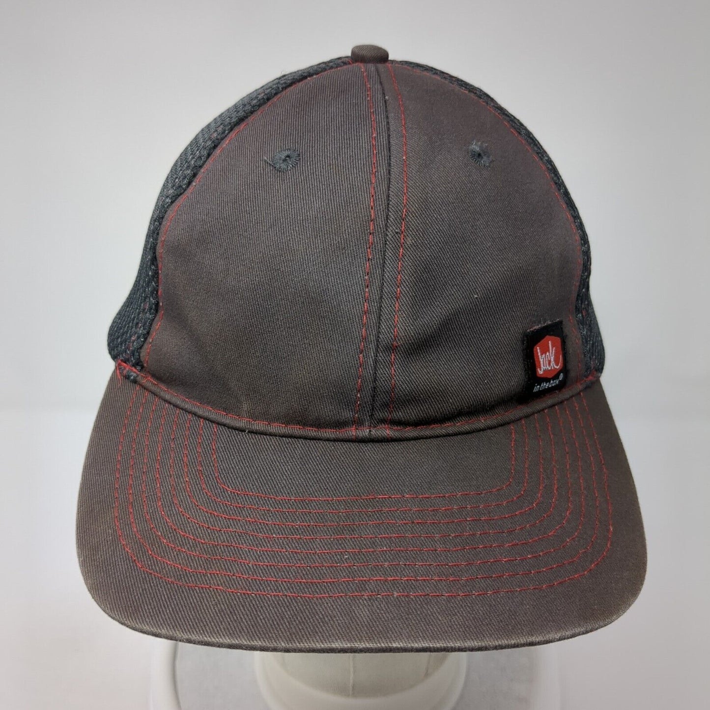 Jack In The Box Strapback Mesh Back Hat Gray One Size Adjustable 6 Panel