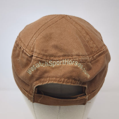 WSH Wasatch Sport Horses Cadet Army Cap Brown One Size Adjustable Embroidered