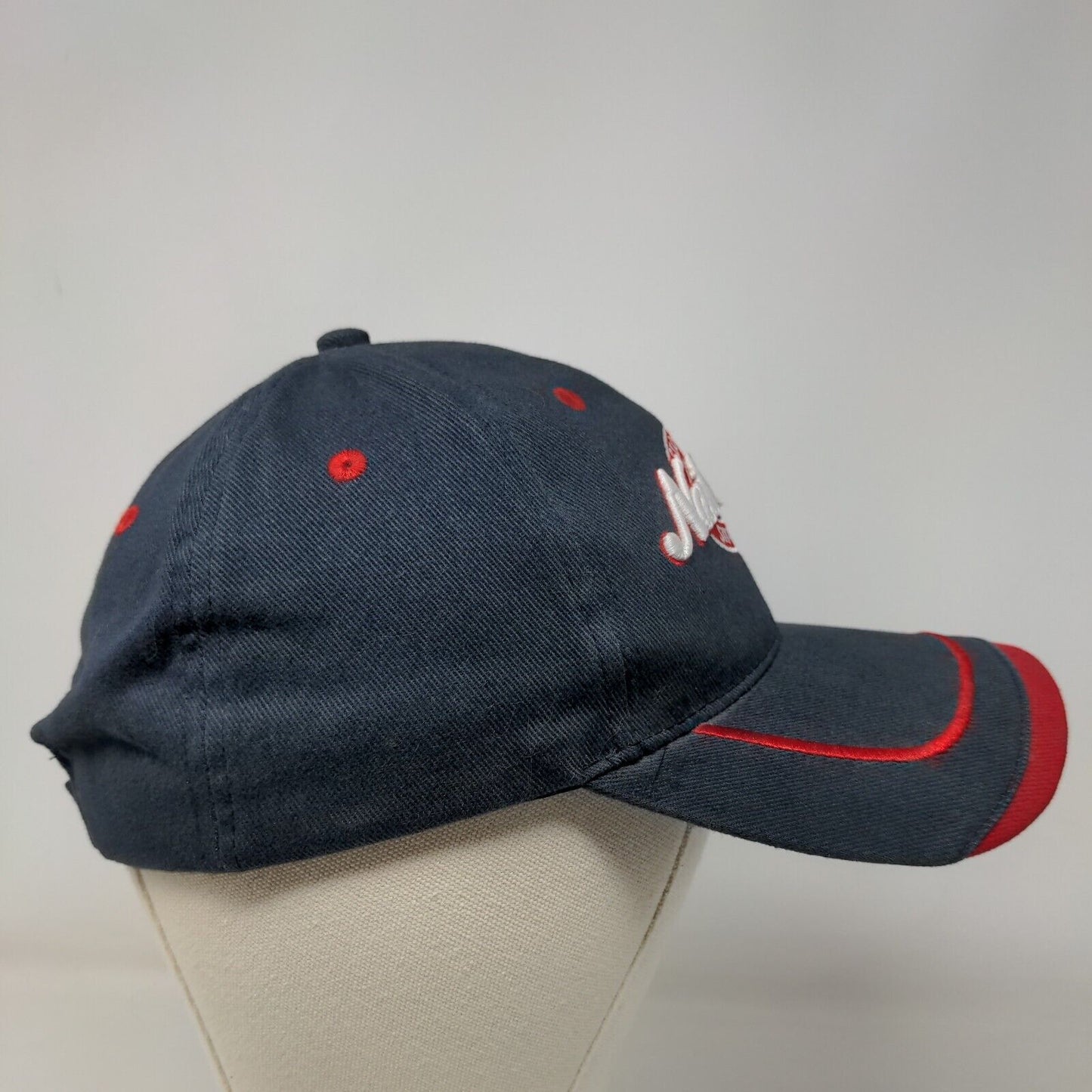 Slow Pitch Nationals SPN Men's Strapback Hat Blue Embroidered Logo Cotton