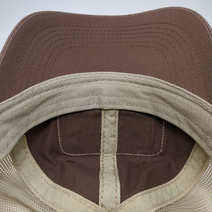 Outdoor Cap Baseball Cap Brown Beige One Size Leather Cactus Patch Mesh Back hat