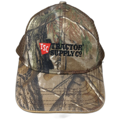 Tractor Supply Co Baseball Cap Brown Camo One Size Mesh Strapback TSC Logo Hat