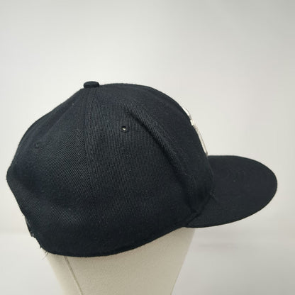 New Era New York Yankees MLB Black One Size Snapback Hat Flat Brim Embroidered
