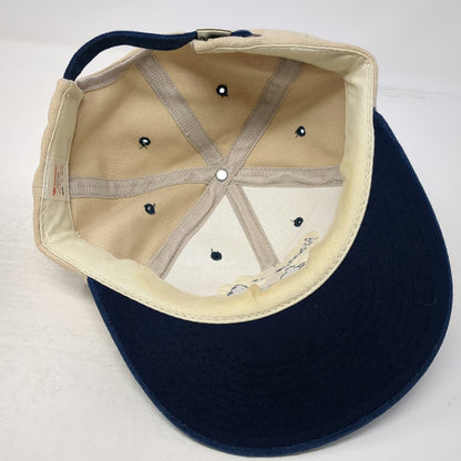 Yupoong Baseball Cap Beige Blue OS Noatak 97 Canoe Embroidery Strap Hat Vintage