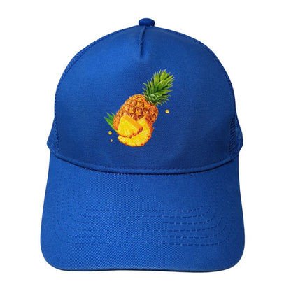 Pineapple Healthcare Snapback Trucker Hat Blue One Size Adjustable Mesh Back