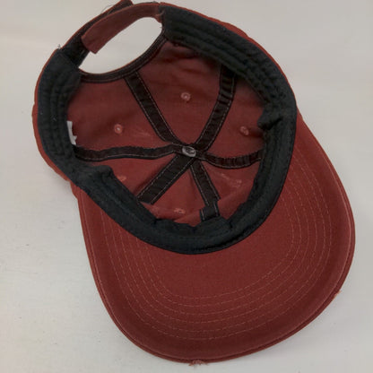 Unbranded Strapback Hat Red One Size Adjustable Solid 6 Panel Blank