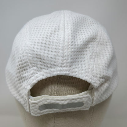 Adidas Baseball Cap White One Size Mesh Climacool Reflective Silver Logo Hat