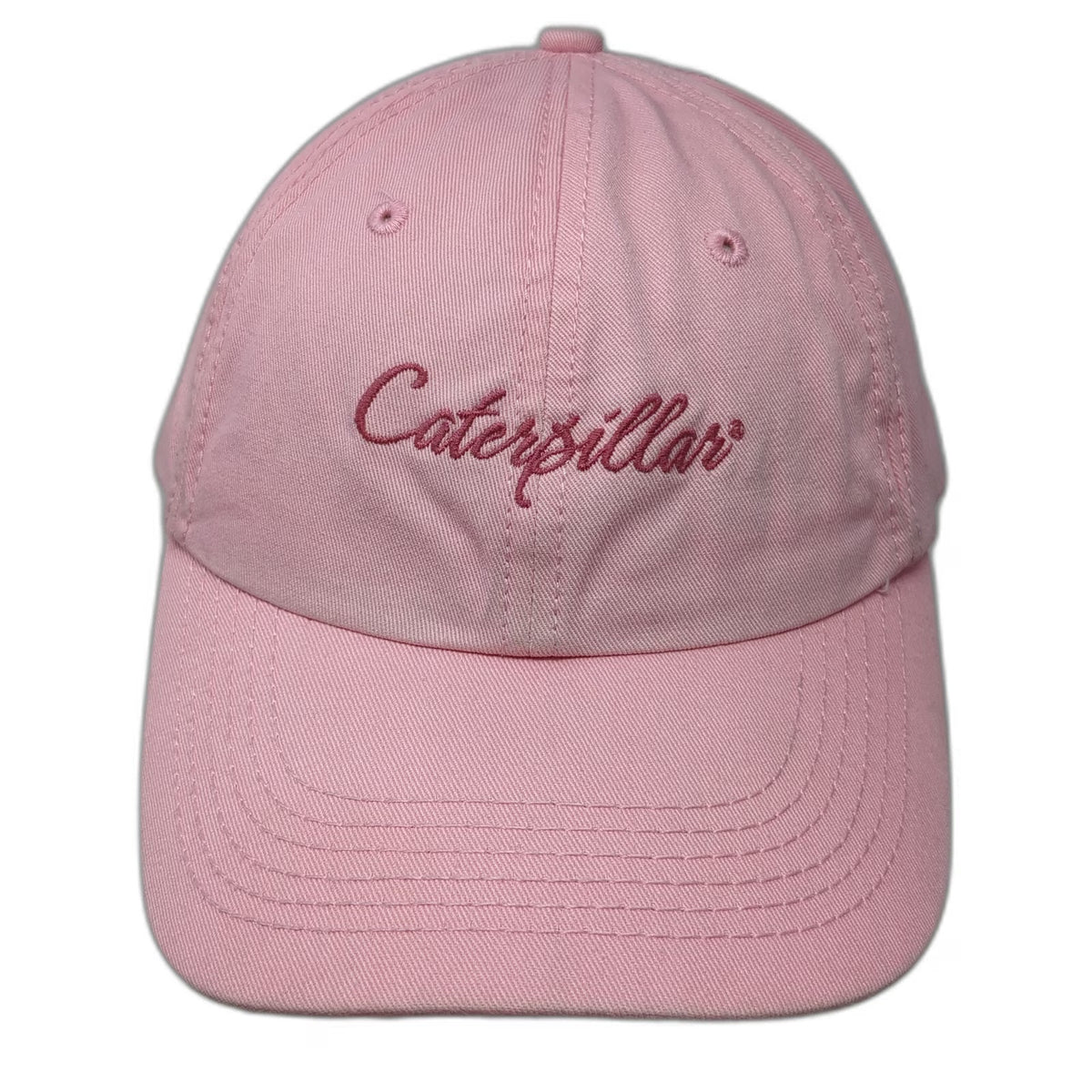 Caterpillar Baseball Cap Pink One Size Script Logo Cotton Slideback Hat