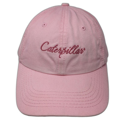 Caterpillar Baseball Cap Pink One Size Script Logo Cotton Slideback Hat