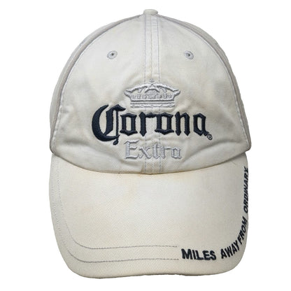 Bio-Domes Baseball Cap White OSFM Corona Extra Beer Miles Away From Ordinary Hat