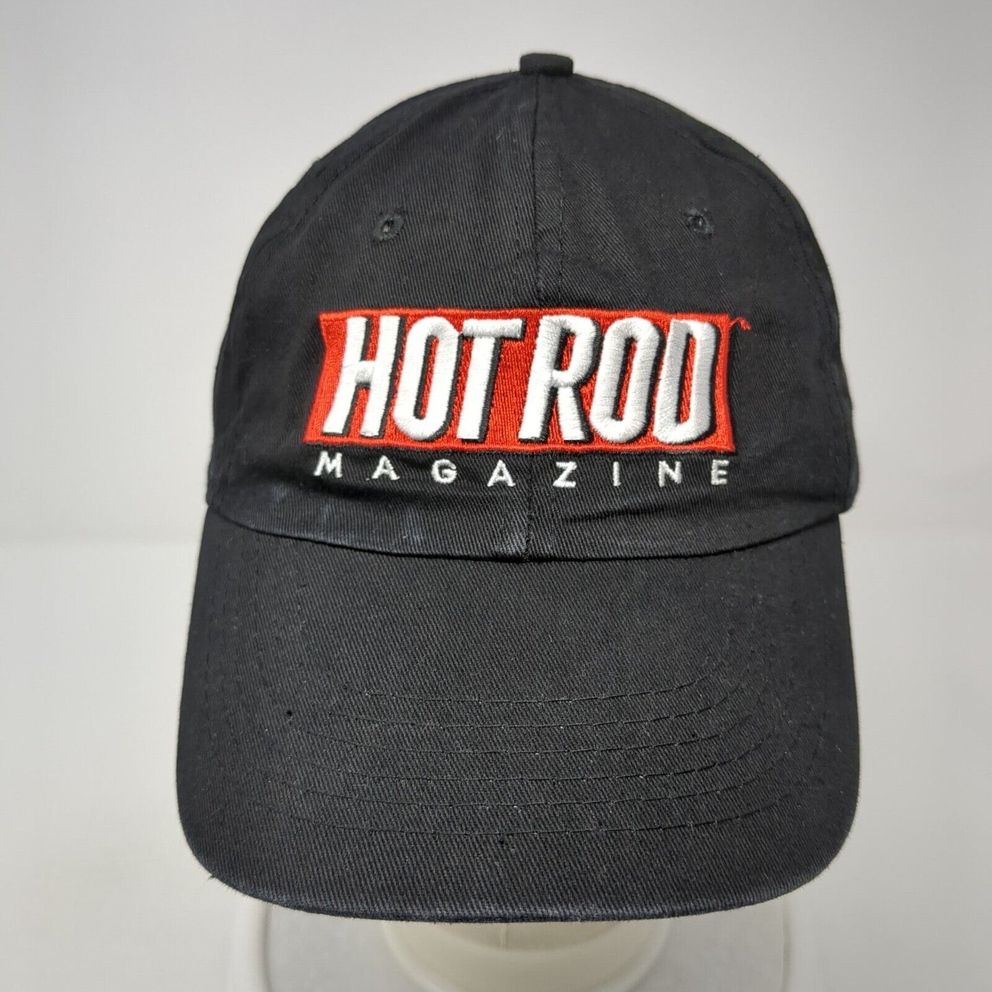 Hot Rod Magazine Strapback Hat Black OS Adjustable Embroidered 6 Panel