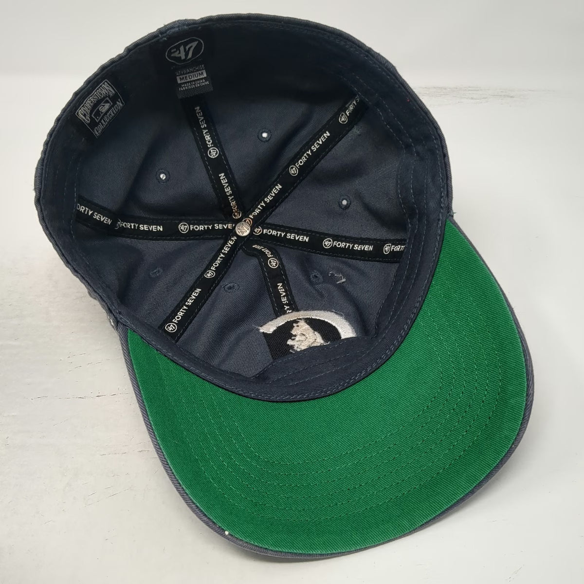 Chicago Cubs MLB 47 Baseball Cap Gray White Size M Cooperstown Green Underbrim