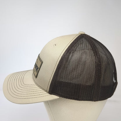 Richardson Trucker Hat Beige One Size High Mark Distillery Mountain Patch Mesh