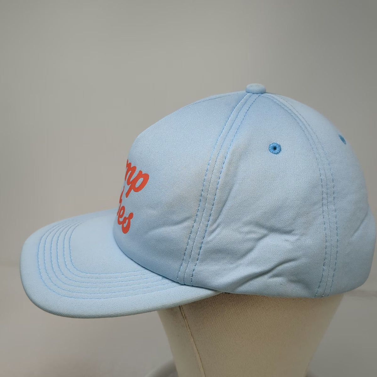 Poler 5 Panel Blue One Size Hat Camp Vibes Orange Script Snapback Cap Outdoor