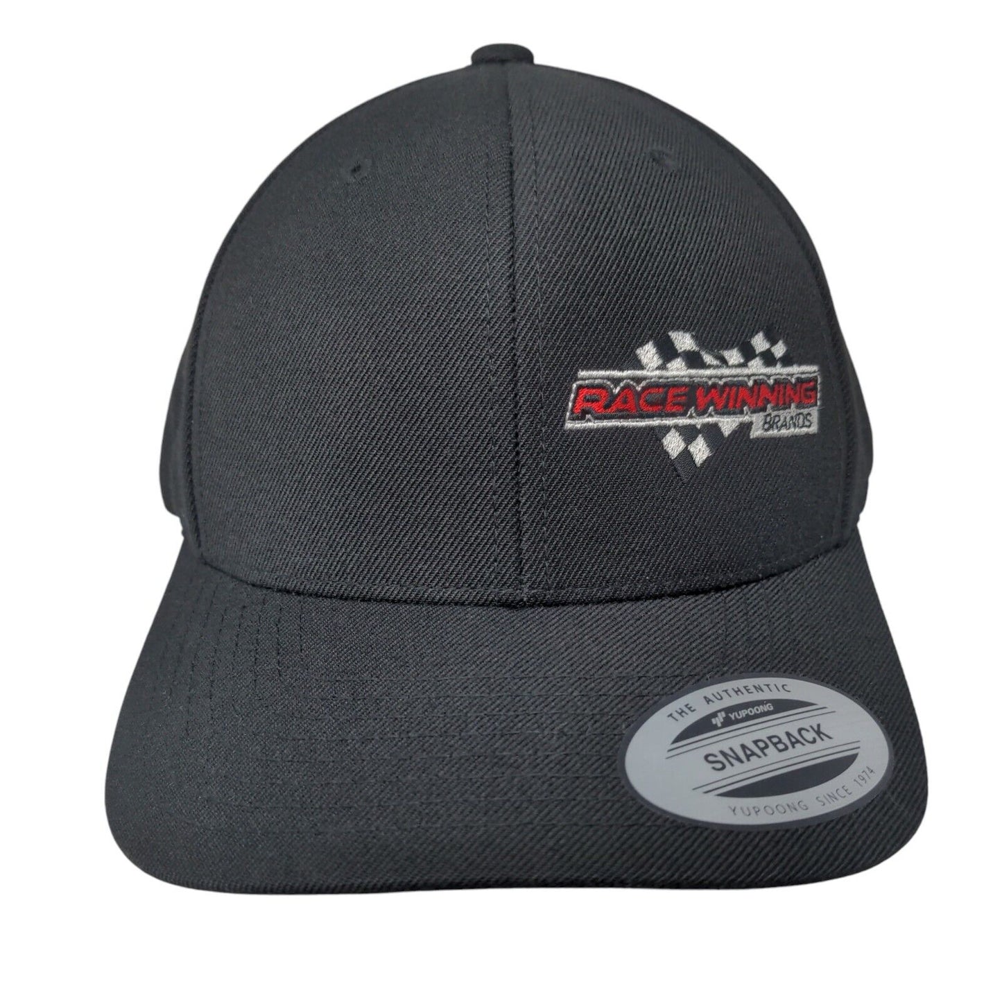 Race Winning Brands Snapback Hat Black OSFA Adjustable Embroidered Sport-Tek