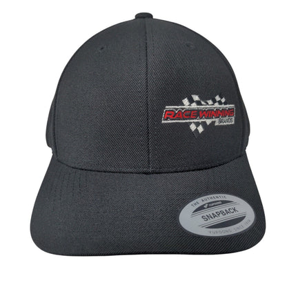 Race Winning Brands Snapback Hat Black OSFA Adjustable Embroidered Sport-Tek