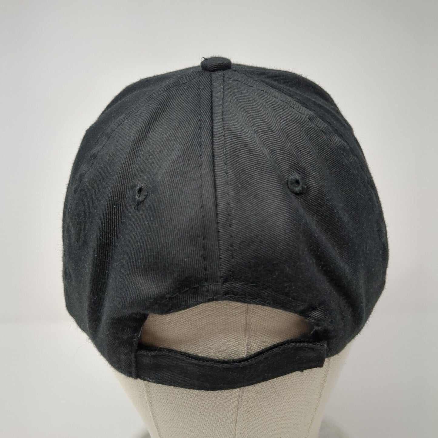 First Call Strapback Hat Black Size 58cm Adjustable Embroidered 6 Panel