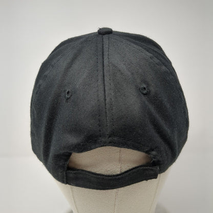 First Call Strapback Hat Black Size 58cm Adjustable Embroidered 6 Panel