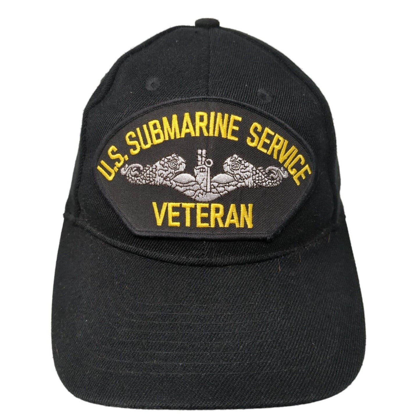 US Submarine Service Veteran Strapback Hat Black One Size Adjustable Embroidered