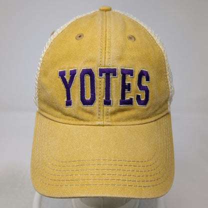 College of Idaho Yotes Legacy Trucker Hat Yellow One Size Snapback Mesh Curved