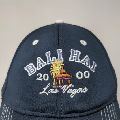 Ahead Men's Fitted Hat Blue Stretch Embroidered Bali Hai Las Vegas Vintage 2000