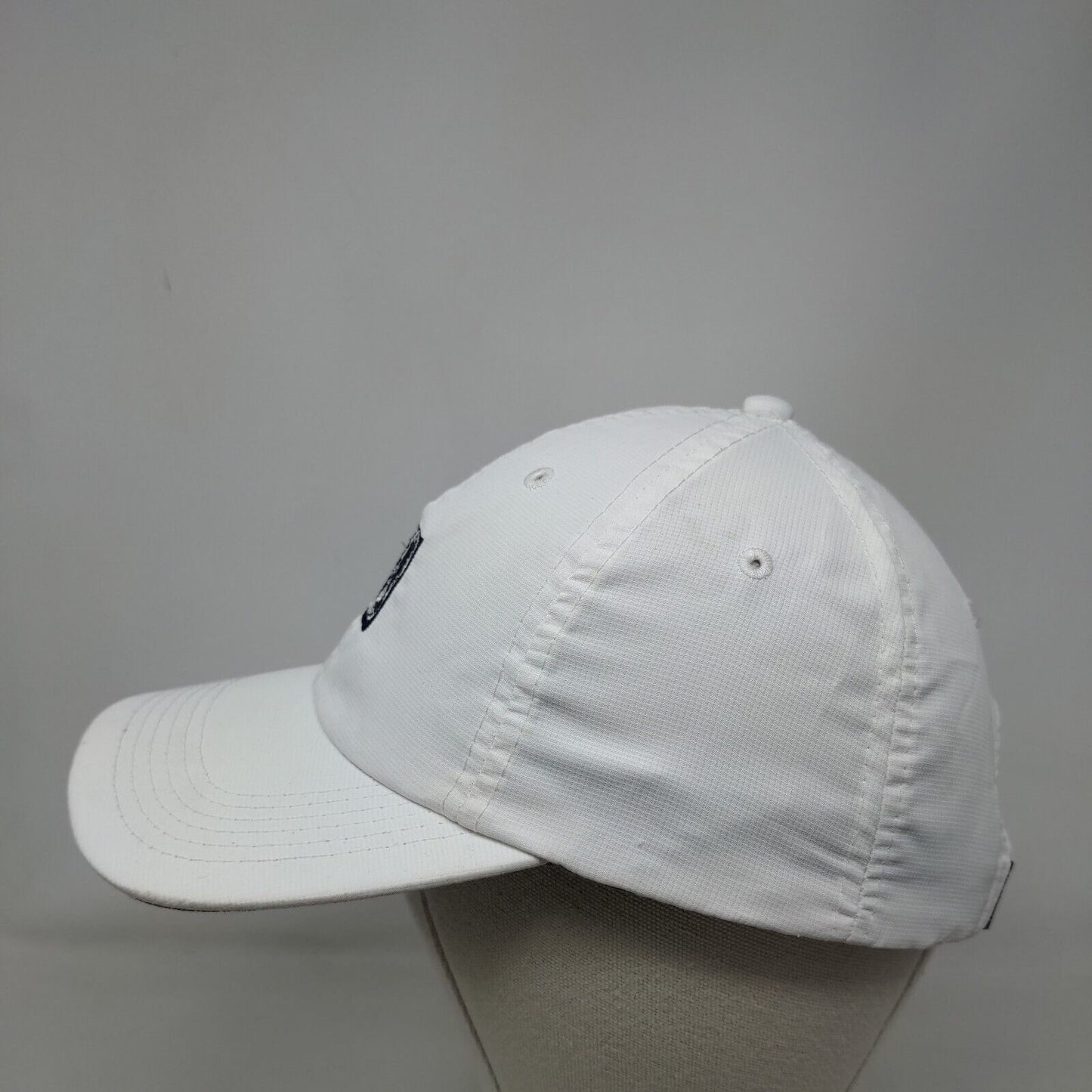 Letter M Strapback Hat White Small Embroidered Adjustable Imperial
