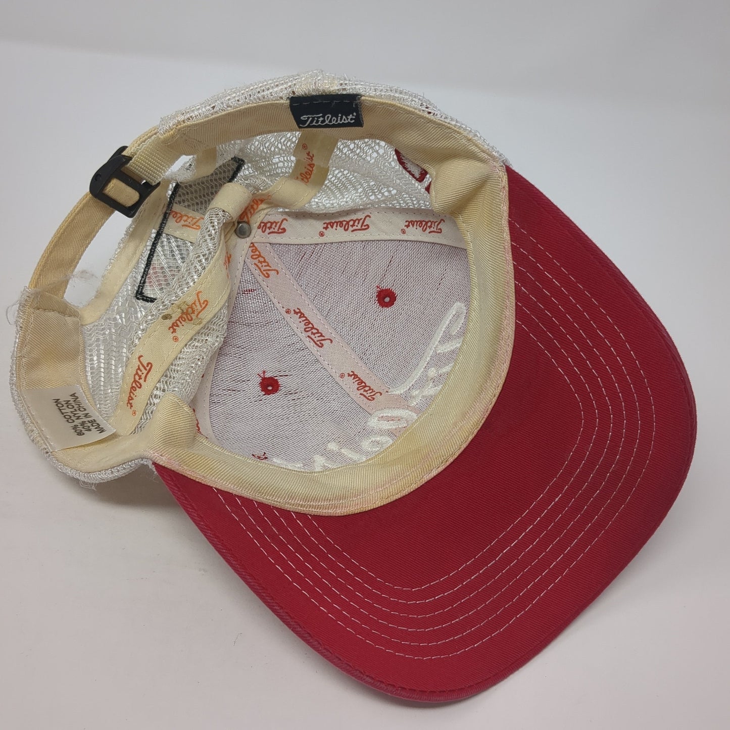 Titleist FJ Slideback Trucker Hat Red One Size Mesh Back Adjustable