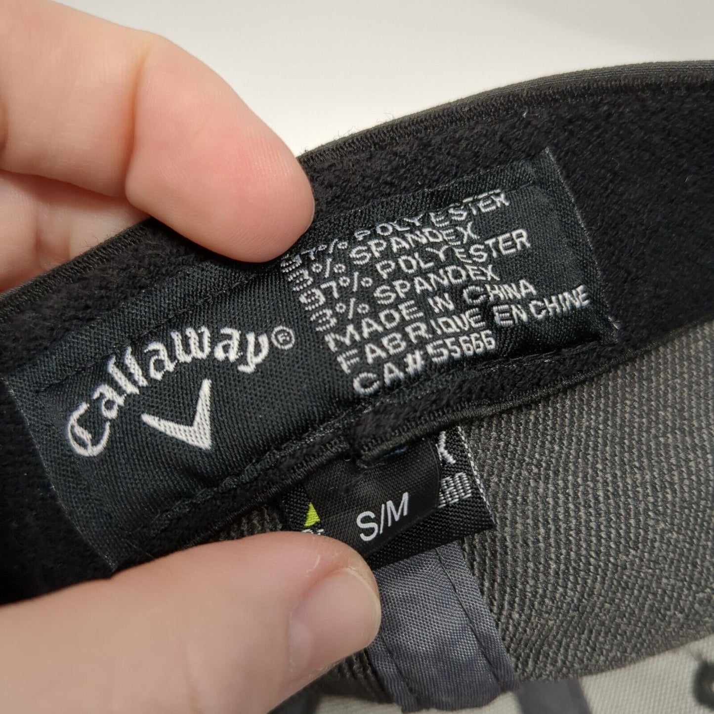 Callaway The Revere GC Fitted Hat Gray S/M A-Flex Embroidered Vented Holes