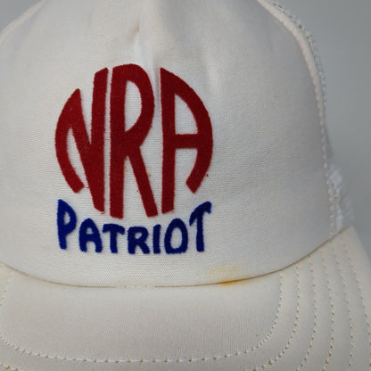 NRA Patriot Snapback Trucker Hat Cream One Size Adjustable Embroidered 6 Panel
