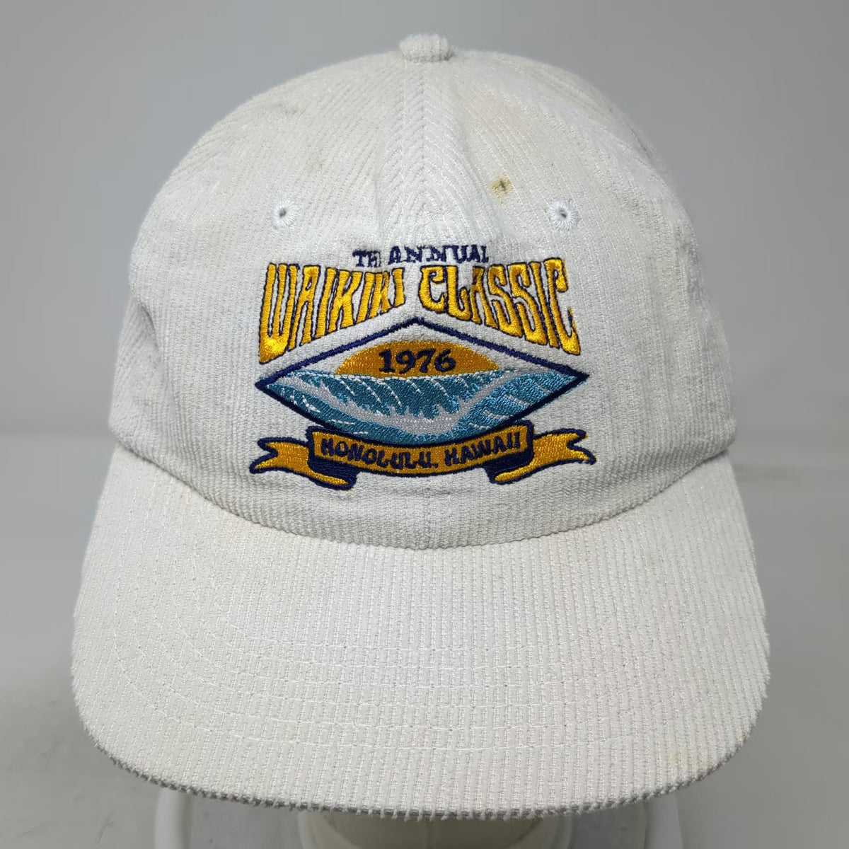 Filthy Finds Snapback White One Size Waikiki Classic 1976 Hawaii Corduroy Hat