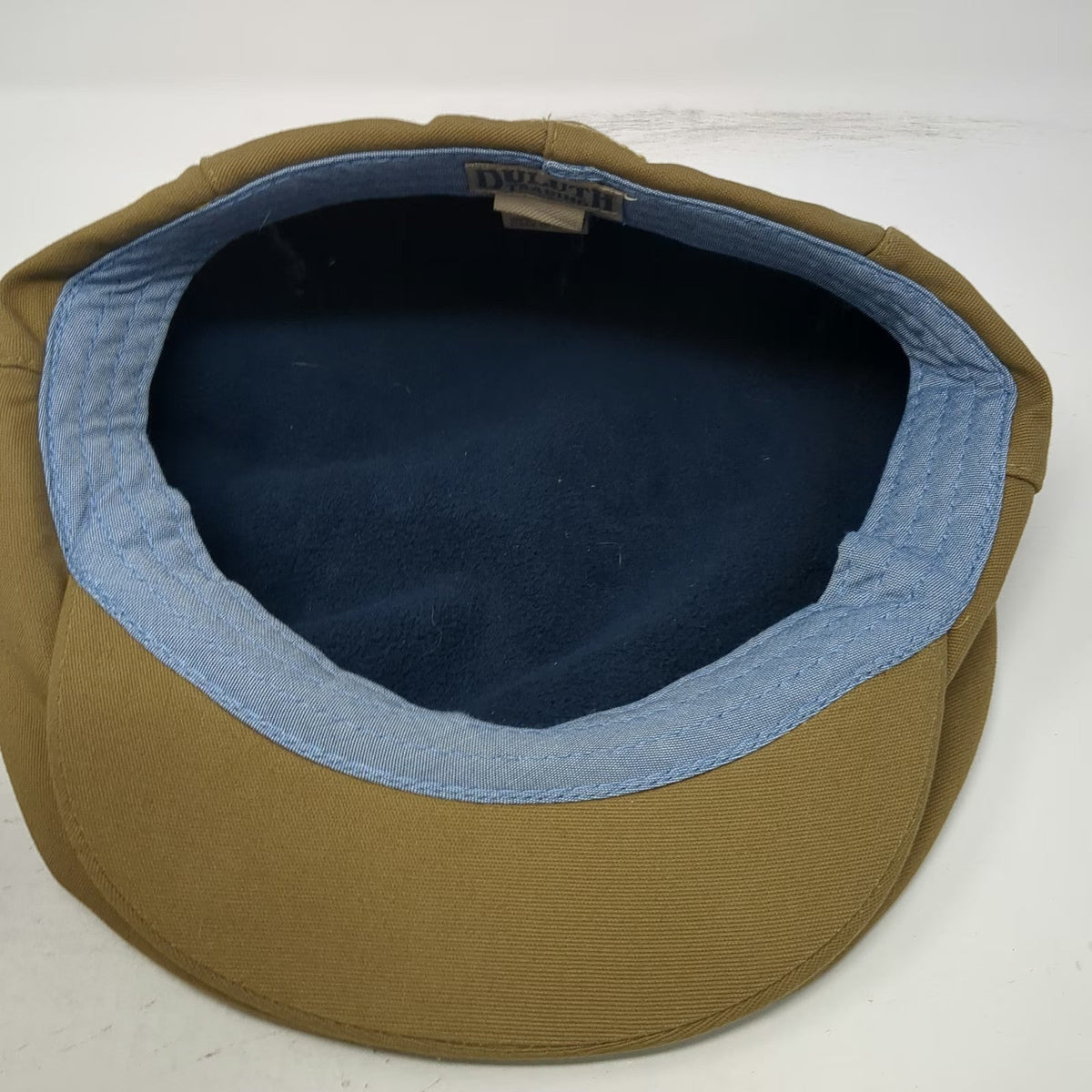 Duluth Trading Co Newsboy Cap Brown XL Fitted Fleece Lined Cotton Spandex Hat