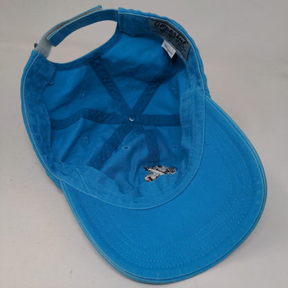 Imperial Strapback Hat Blue One Size Adjustable Embroidered Logo 6 Panel