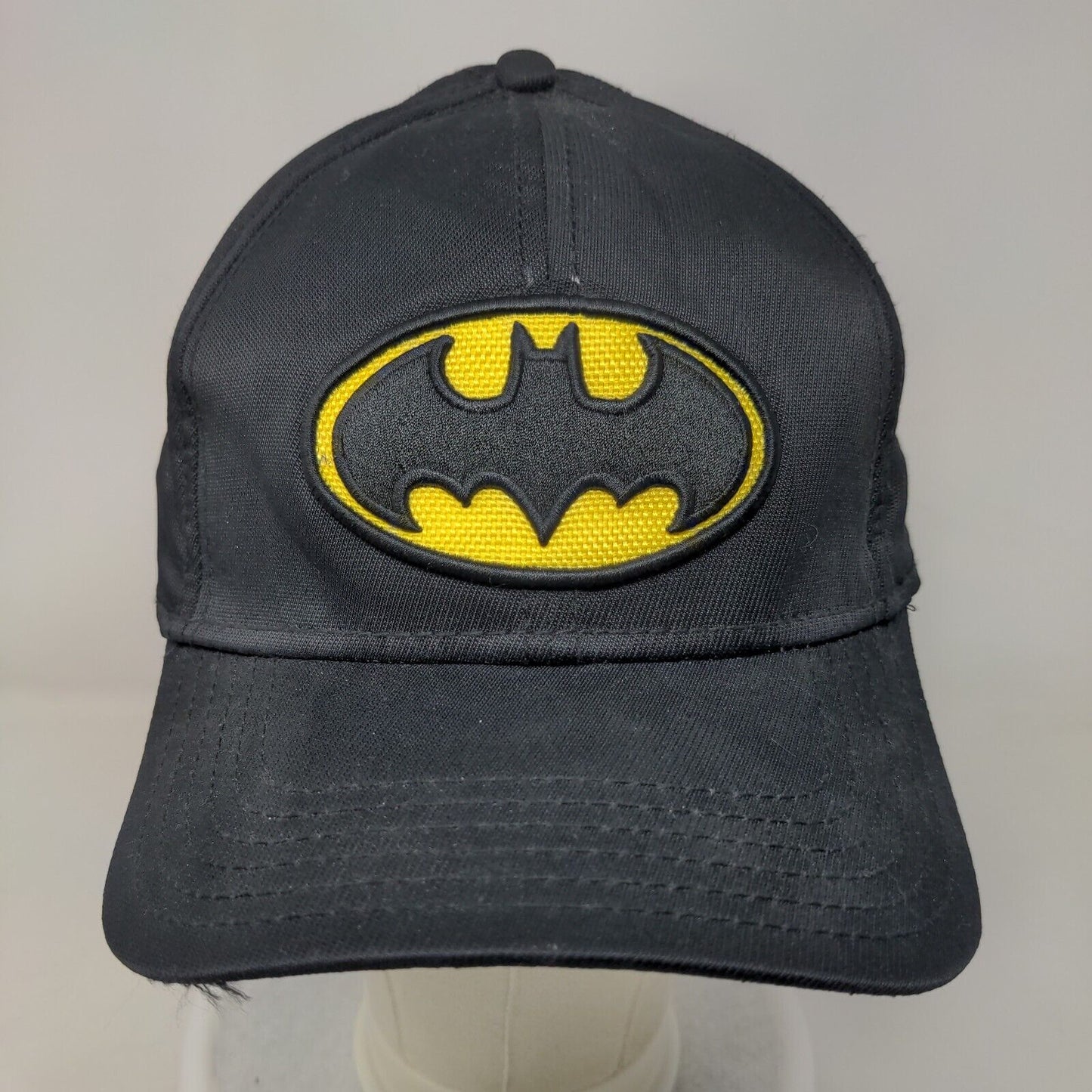 Batman Fitted Hat Black OSFM Embroidered Vented Holes 6 Panel DC Comics